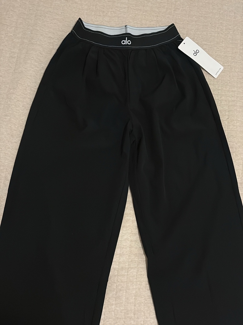 ALO Yoga Black Wide Leg Trousers